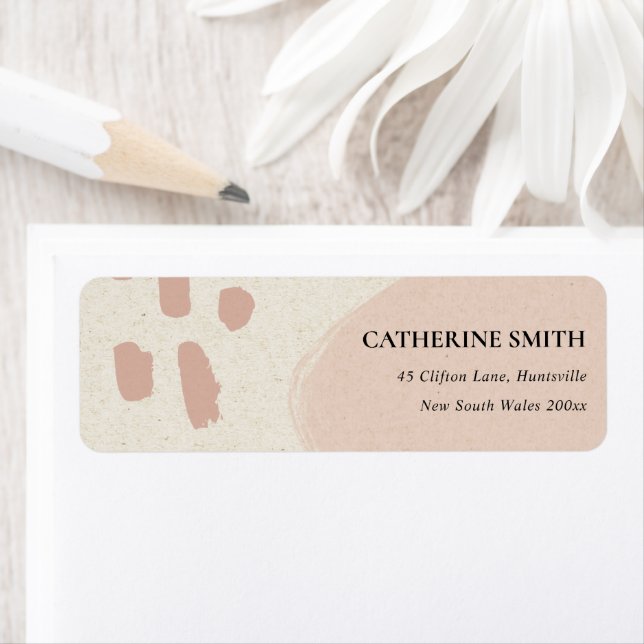MODERNE ABSTRAKTE WASSER CHIC BLUSH PINK KRAFT ADR (Insitu)