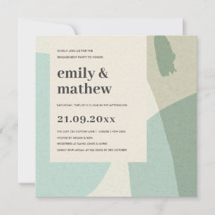 MODERNE, ABSTRAKTE WASSERFÄHIGKEIT VERLOBUNG EINLADUNG