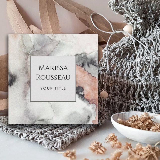 Moderne Abstrakte Wasserfarbe Quadratische Visitenkarte (Von Creator hochgeladen)