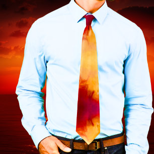 Moderne Abstrakte Wasserfarbe Rost Orange Neck Tie Krawatte