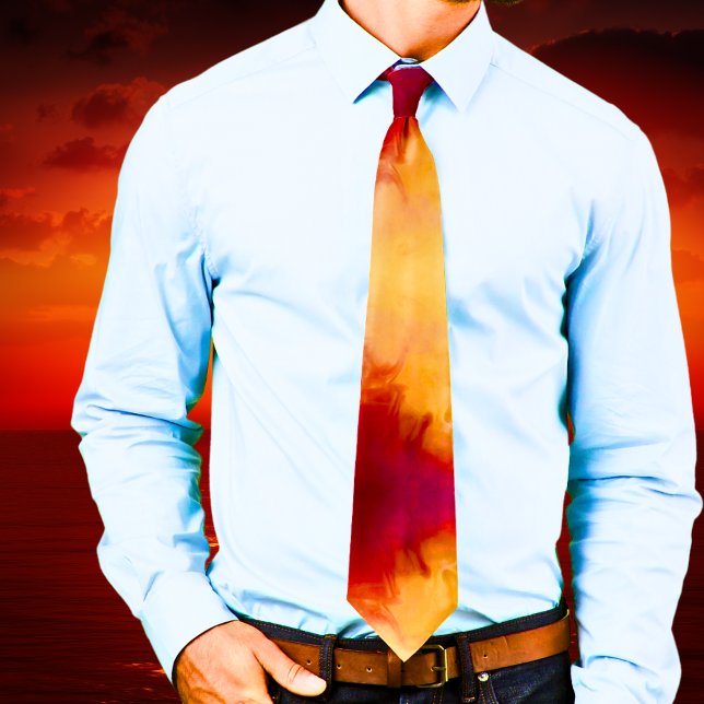 Moderne Abstrakte Wasserfarbe Rost Orange Neck Tie Krawatte (Modern Abstract Watercolor Rust Orange Neck Tie)