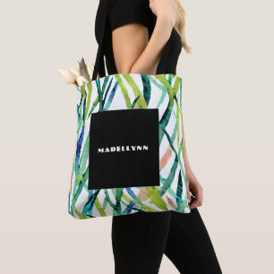 Moderne abstrakte Wasserfarben-Blatt-Monogramm