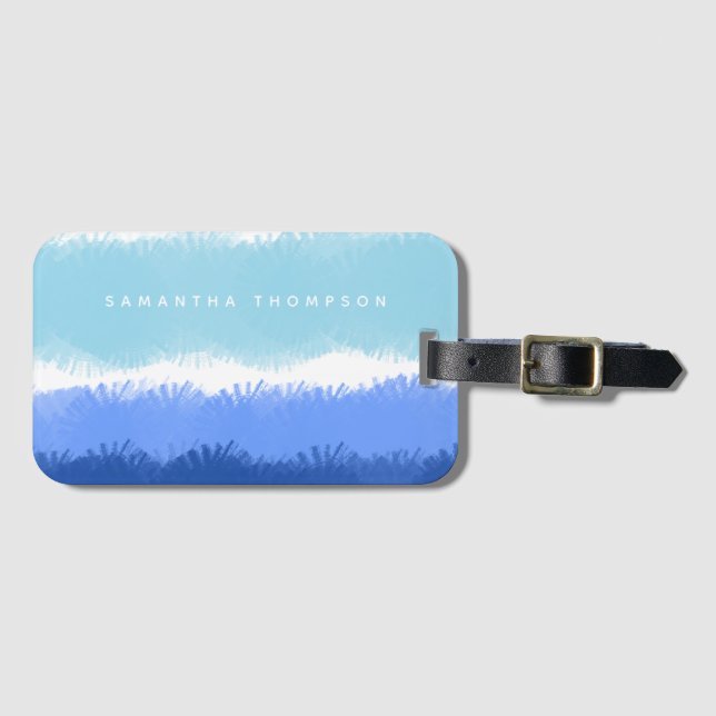 Moderne Abstrakte Wasserfarben Gepäckanhänger (Vorderseite (Horizontal))