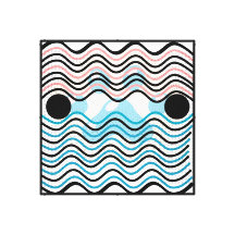 Moderne Abstrakte Wavy Lines Leinwand