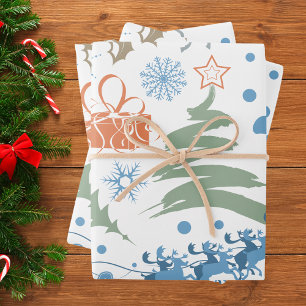 Moderne Abstrakte Weihnachten Geschenkpapier Set