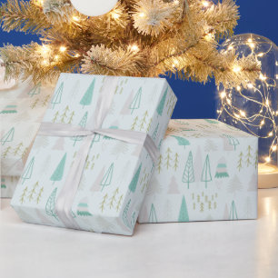 Moderne abstrakte Weihnachtsbäume Creme Weihnachte Geschenkpapier