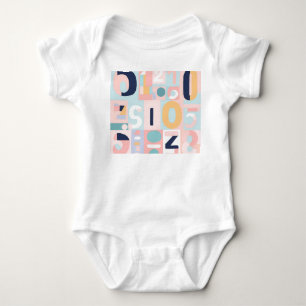 Moderne abstrakte Zahlenmuster-Pastell-Farben gesc Baby Strampler