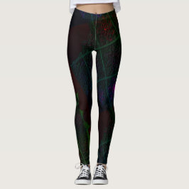 MODERNE abstrakte Zeichnungen in Leggings aus Oliv