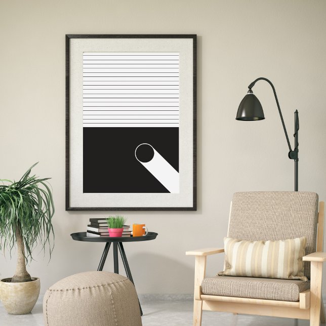 Moderne Abstrakte zeitgenössische Schwarz-weiße Ku Poster (Von Creator hochgeladen)