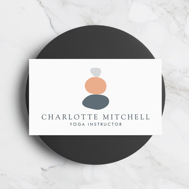 Moderne Abstrakte Zen-Steine Peach Logo Life Coach Visitenkarte (Von Creator hochgeladen)