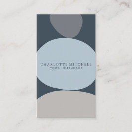 Moderne Abstrakte Zen Stones Blue Logo Yoga, Massa Visitenkarte