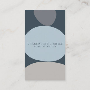 Moderne Abstrakte Zen Stones Blue Logo Yoga, Massa Visitenkarte
