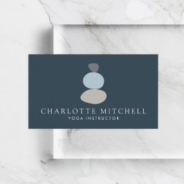 Moderne Abstrakte Zen Stones Blue Logo Yoga, Massa Visitenkarte