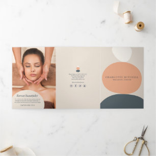 Moderne Abstrakte Zen Stones Peach/Blue Broschüre