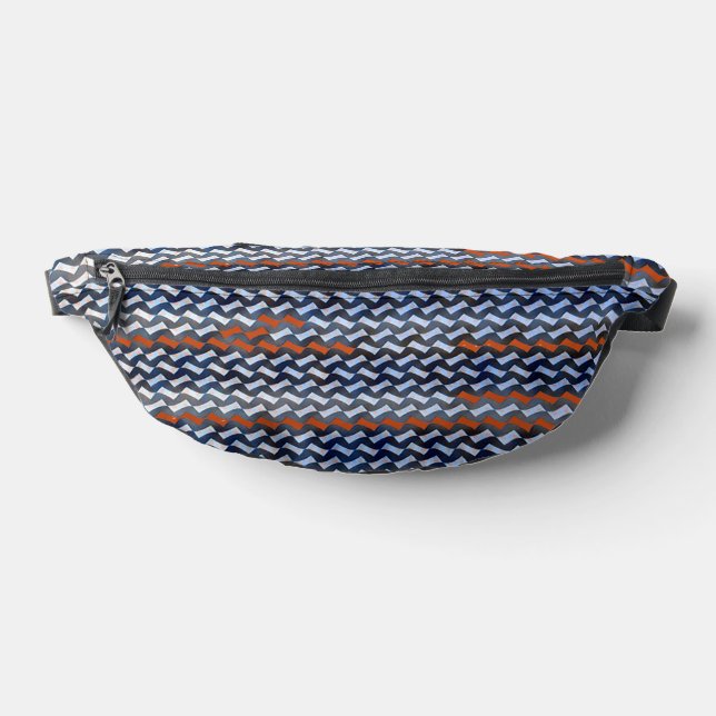 Moderne abstrakte Zickzack-Musterdesign 1283 Bauchtasche (Ablage )