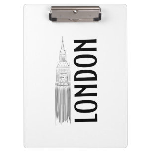 Moderne Abstraktion Black and White London City Klemmbrett