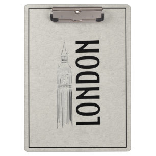 Moderne Abstraktion Black Linen Cloth London City Klemmbrett