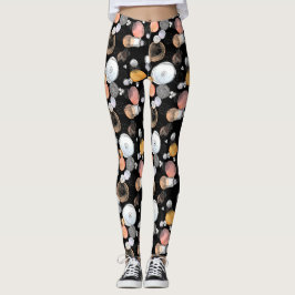 Moderne Abstraktion Niedliches Muster Pink Doodle Leggings