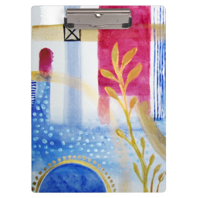 Moderne Abstraktion Schwarz und Rot Klemmbrett (Vorderseite)