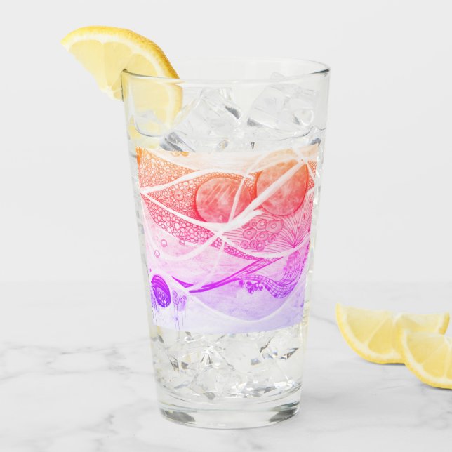 Moderne Abstraktionsräume Schwarz und Rosa Glas (Vorderseite Ice)