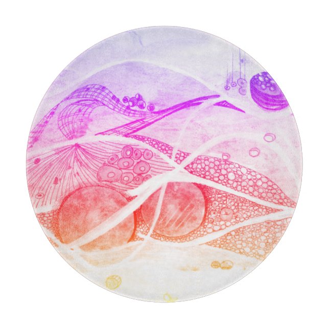 Moderne Abstraktionsräume Schwarz und Rosa Schneidebrett (Vorderseite)