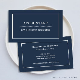 Moderne Accountant Navy Blue Business Card Visitenkarte