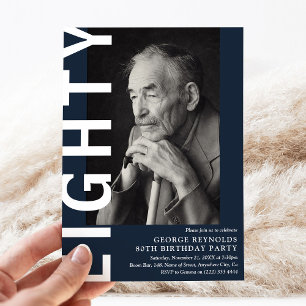 Moderne ACHTZIG Foto 80. Geburtstagsfeier  Einladung