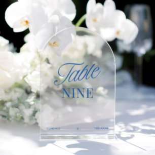 Moderne Acryl Blaue Hochzeit Tischnummer