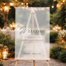 Moderne Acryl-Willkommens-Tafel für die Hochzeit