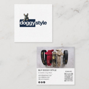 Moderne Add Your Logo Foto QR Code Social Media Quadratische Visitenkarte