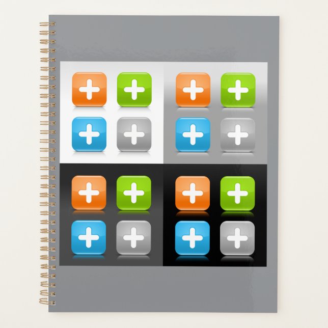 Moderne Additions-Math-Symbol glänzende gläserne I Planer (Vorderseite)