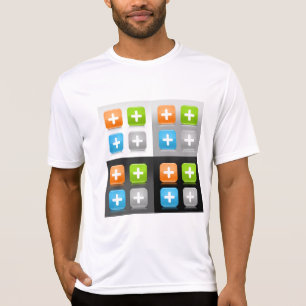 Moderne Additions-Math-Symbol glänzende gläserne I T-Shirt