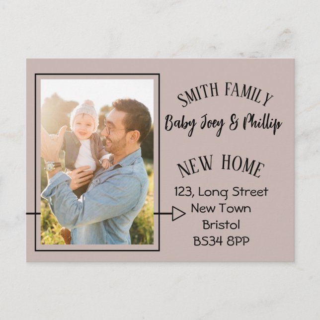 Moderne Adressenänderung Foto Postkarte (Vorderseite)