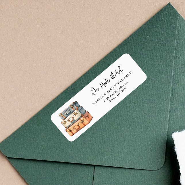 Moderne Adressenänderung - Rücksendeadresse (Modern Luggages We Moved Return Address Label)