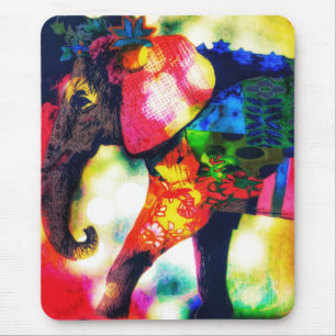 Moderne Afrikanische Elefanten Pop Art Zeitgenössi Mousepad