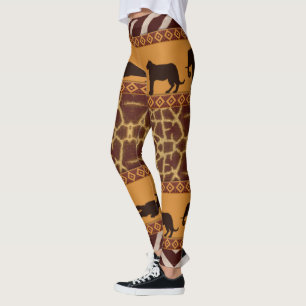 Moderne afrikanische Giraffe-Muster für Tierwerbun Leggings