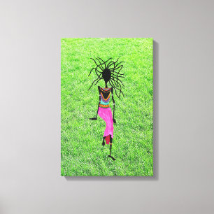 Moderne afrikanische Kunst, Phantastischer Frauenk Leinwanddruck