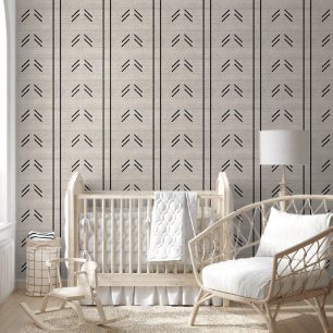 Moderne afrikanische Mudcloth Beige Tapete