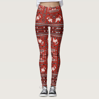 Moderne afrikanische Pattern-Leggings in Rot Leggings