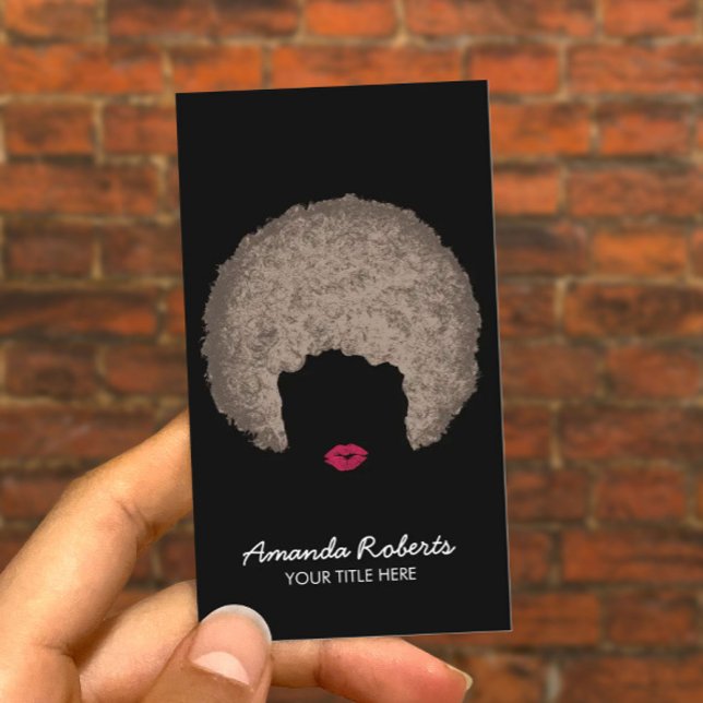 Moderne Afro Style Beauty & Hair Stylist Visitenkarte (Von Creator hochgeladen)