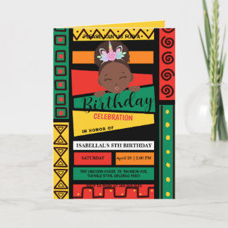 Moderne afroamerikanische Mädchen Geburtstagsparty Einladung