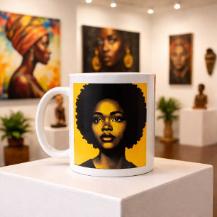 Moderne afroamerikanische Porträt-Pop-Art-Gestaltu Kaffeetasse