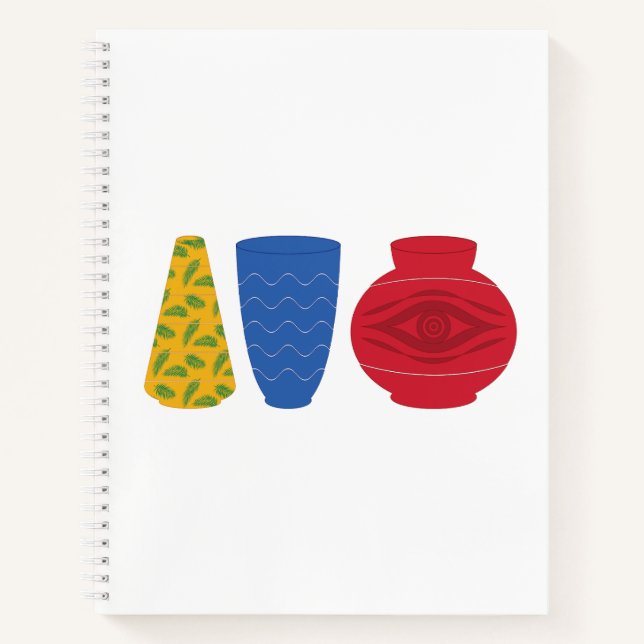 Moderne ägyptische Vasen Spiralblock Notizbuch (Vorderseite)