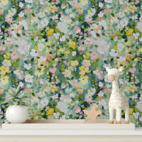 Moderne, akrylfarbene Blume mit Blumenmuster