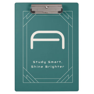 Moderne Alexandrit-Teal-Geometrisch-Monogramm Klemmbrett