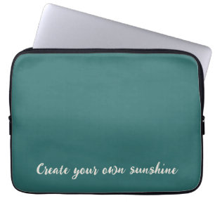 Moderne Alexandrit-Teal-Geometrisch-Monogramm Laptopschutzhülle