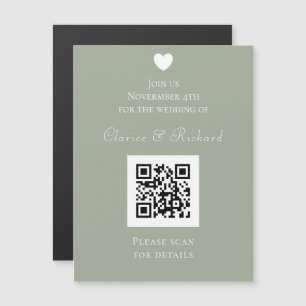 Moderne alle in einer Stufe QR Code Hochzeitsempfe Magnetkarte