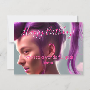 Moderne Alles Gute zum Geburtstag Hot Pink Postkar Postkarte