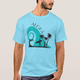 ,Moderne Aloha Surf und Palmen T-Shirt