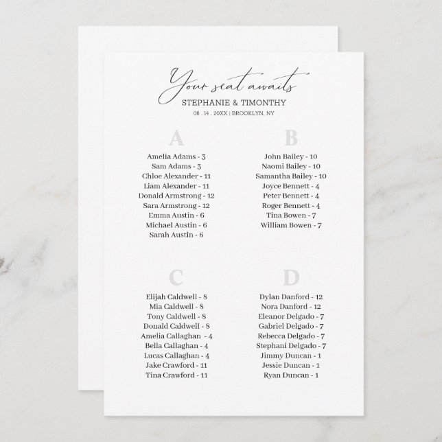 Moderne Alphabetische Hochzeitstorte (Vorne/Hinten)